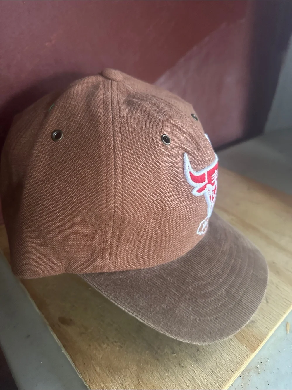 Brown Chicago Bulls curved strap back hat cap new curved nba sports